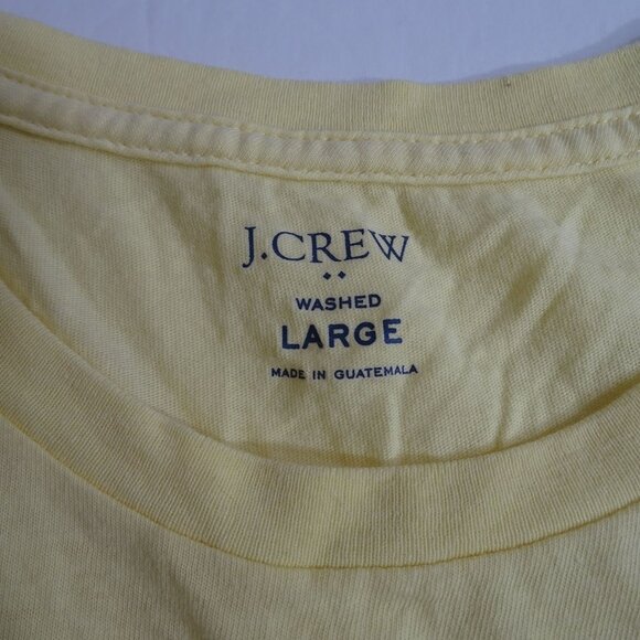 J Crew Yellow Washed Cotton Crew Neck T-Shirt Men Size L Short Sleeve - Picture 4 of 10